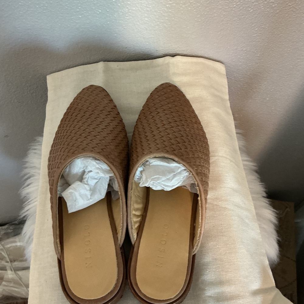 Nisolo AMA Woven Tan Mules - Picture 6 of 11